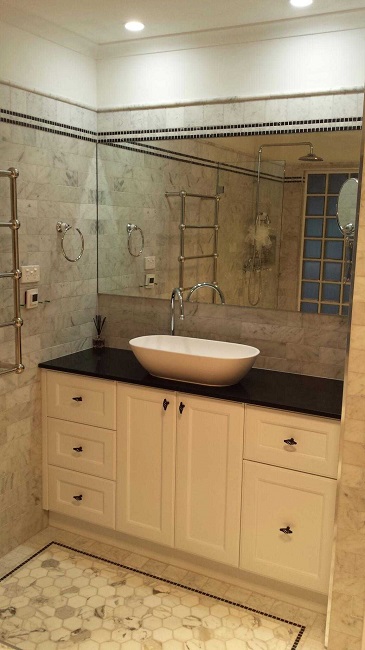 Photo of Thornton Italian styled bathroom with a custom made vanity
