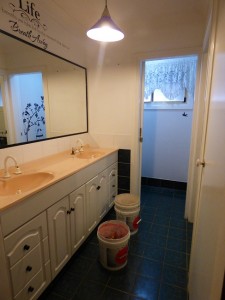Before photos of a bathroom renovation at Ellalong