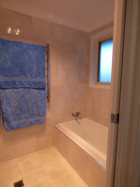 Completed photos of a beautiful transformation of a bathroom makeover at Largs